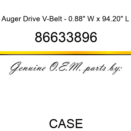 Auger Drive V-Belt - 0.88" W x 94.20" L 86633896