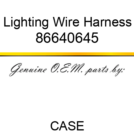 Lighting Wire Harness 86640645