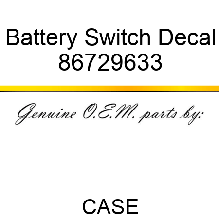 Battery Switch Decal 86729633