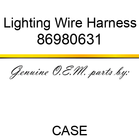 Lighting Wire Harness 86980631