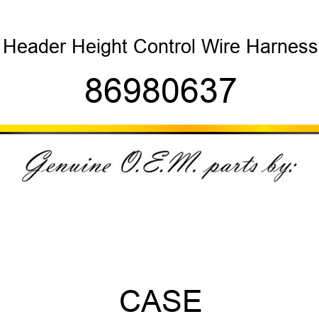 Header Height Control Wire Harness 86980637