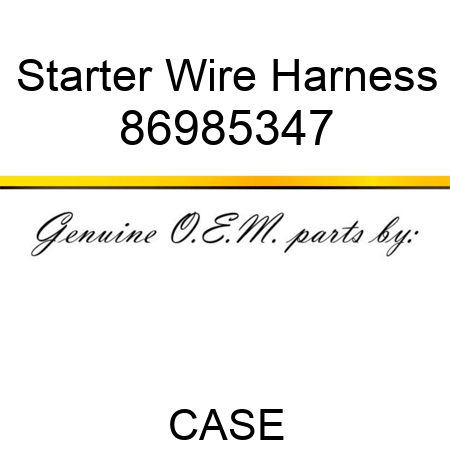 Starter Wire Harness 86985347