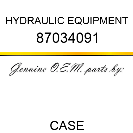 HYDRAULIC EQUIPMENT 87034091