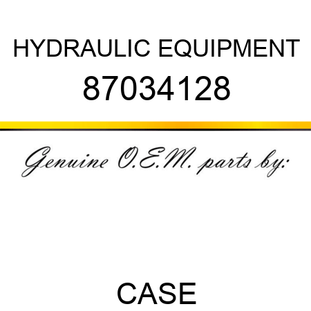 HYDRAULIC EQUIPMENT 87034128
