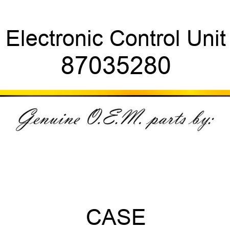 Electronic Control Unit 87035280