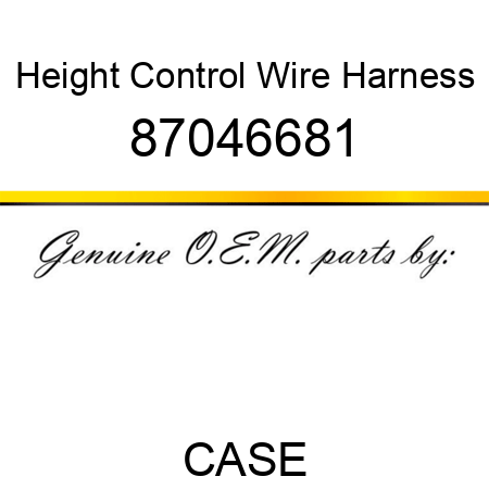 Height Control Wire Harness 87046681