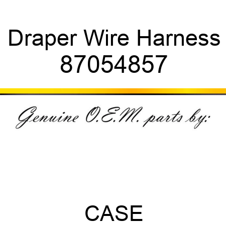 Draper Wire Harness 87054857