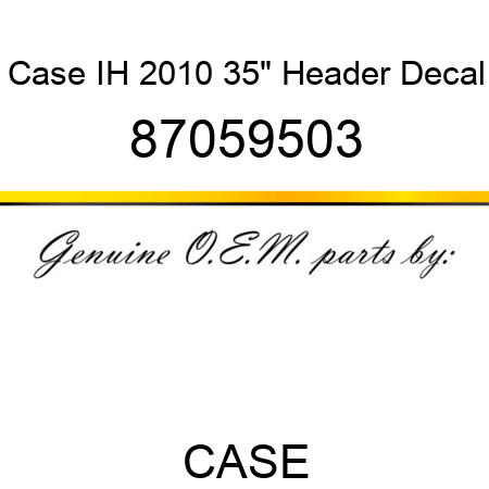 Case IH 2010 35" Header Decal 87059503