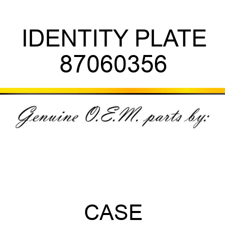 IDENTITY PLATE 87060356