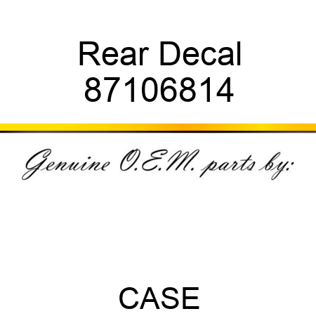 Rear Decal 87106814