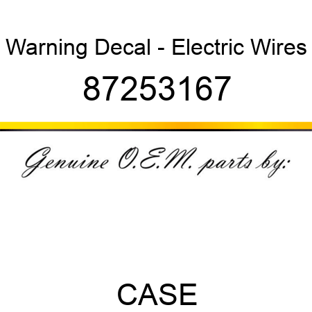 Warning Decal - Electric Wires 87253167