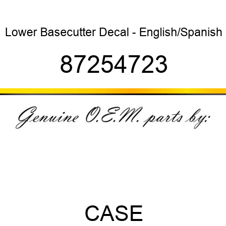 Lower Basecutter Decal - English/Spanish 87254723