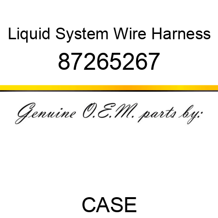 Liquid System Wire Harness 87265267