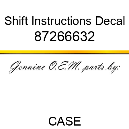 Shift Instructions Decal 87266632
