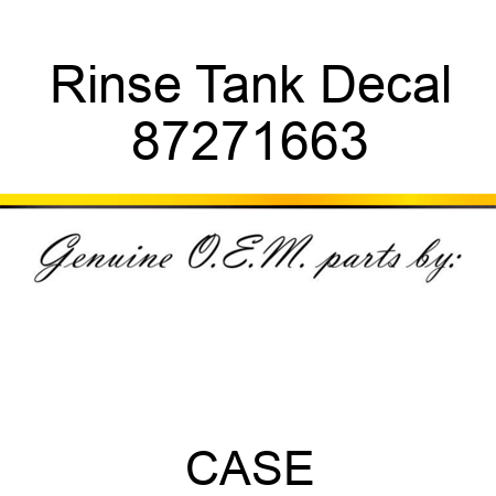 Rinse Tank Decal 87271663