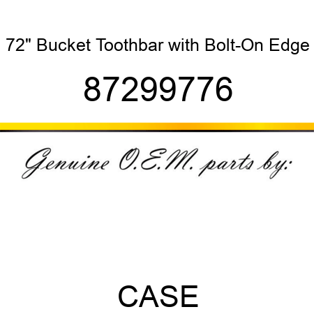 72" Bucket Toothbar with Bolt-On Edge 87299776