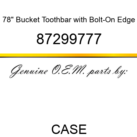 78" Bucket Toothbar with Bolt-On Edge 87299777