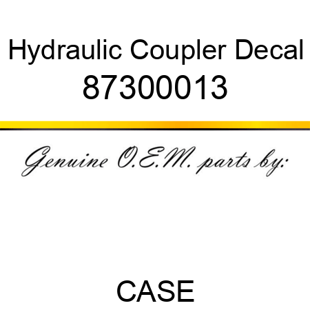 Hydraulic Coupler Decal 87300013