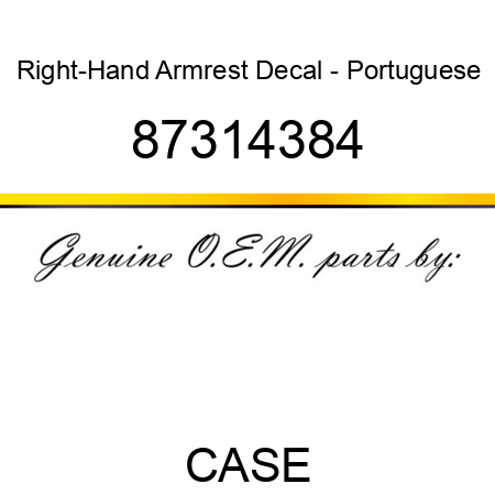 Right-Hand Armrest Decal - Portuguese 87314384