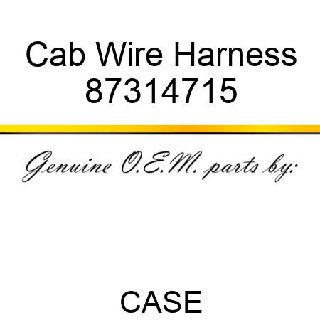 Cab Wire Harness 87314715