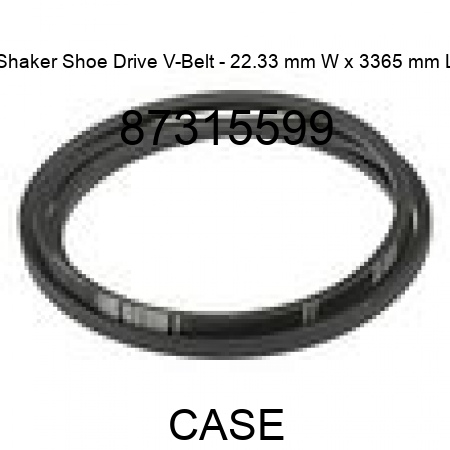 Shaker Shoe Drive V-Belt - 22.33 mm W x 3365 mm L 87315599