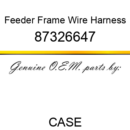 Feeder Frame Wire Harness 87326647