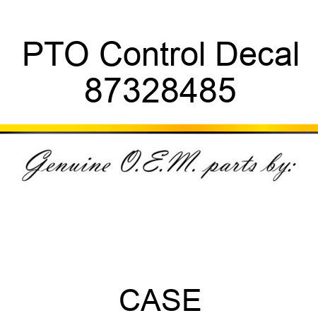 PTO Control Decal 87328485