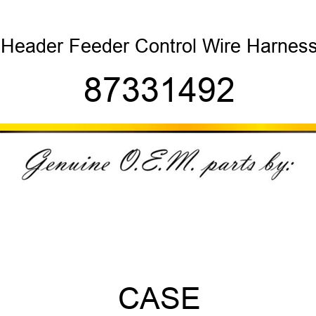 Header Feeder Control Wire Harness 87331492