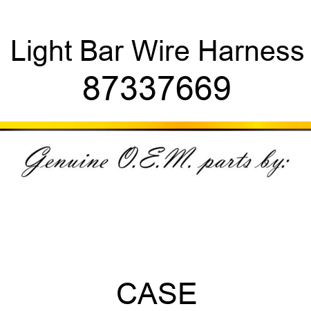 Light Bar Wire Harness 87337669