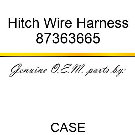 Hitch Wire Harness 87363665