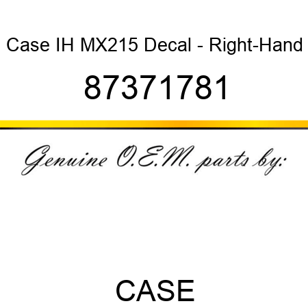 Case IH MX215 Decal - Right-Hand 87371781