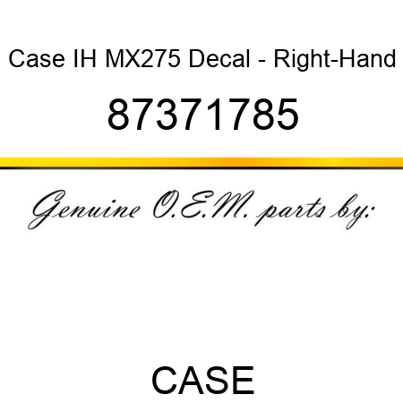 Case IH MX275 Decal - Right-Hand 87371785