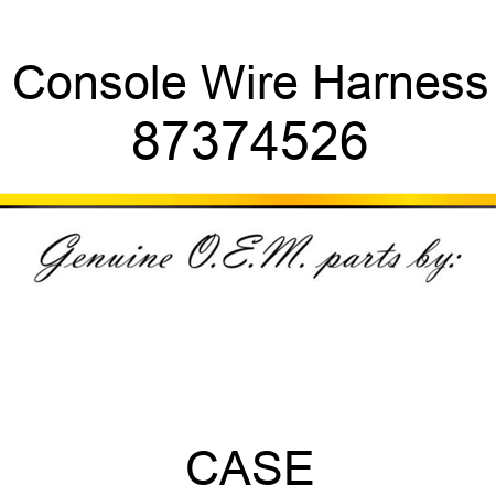 Console Wire Harness 87374526
