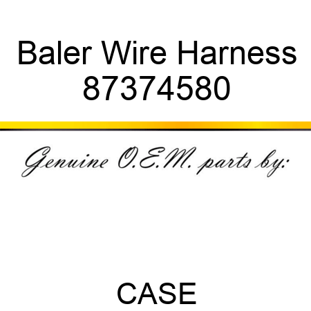 Baler Wire Harness 87374580