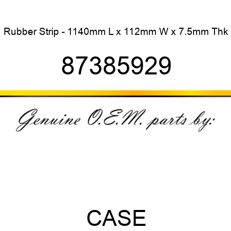 Rubber Strip - 1140mm L x 112mm W x 7.5mm Thk 87385929