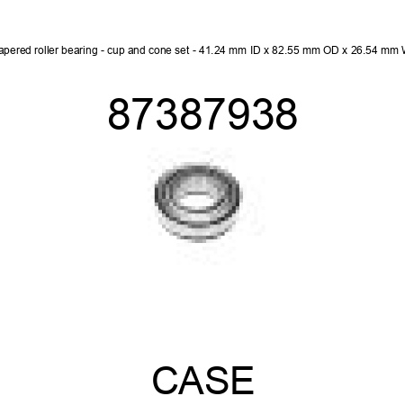 Tapered roller bearing - cup and cone set - 41.24 mm ID x 82.55 mm OD x 26.54 mm W 87387938