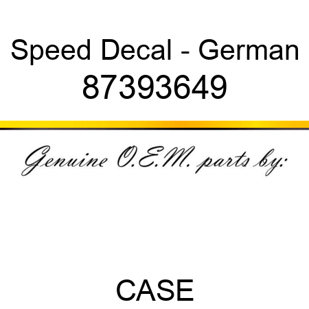 Speed Decal - German 87393649