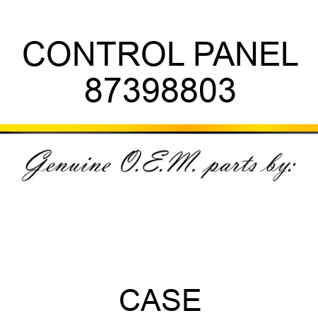 CONTROL PANEL 87398803