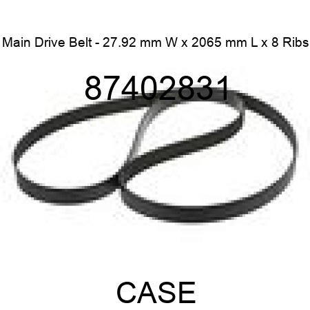 Main Drive Belt - 27.92 mm W x 2065 mm L x 8 Ribs 87402831
