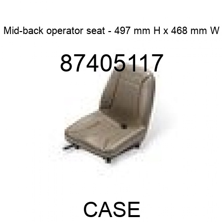 Mid-back operator seat - 497 mm H x 468 mm W 87405117