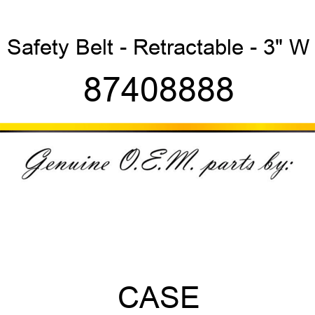 Safety Belt - Retractable - 3" W 87408888