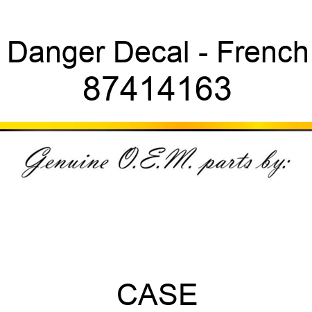 Danger Decal - French 87414163