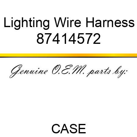 Lighting Wire Harness 87414572