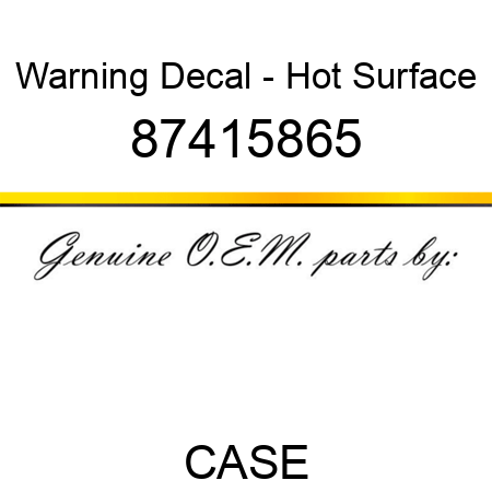 Warning Decal - Hot Surface 87415865