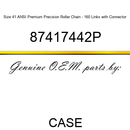 Size 41 ANSI Premium Precision Roller Chain - 160 Links with Connector 87417442P