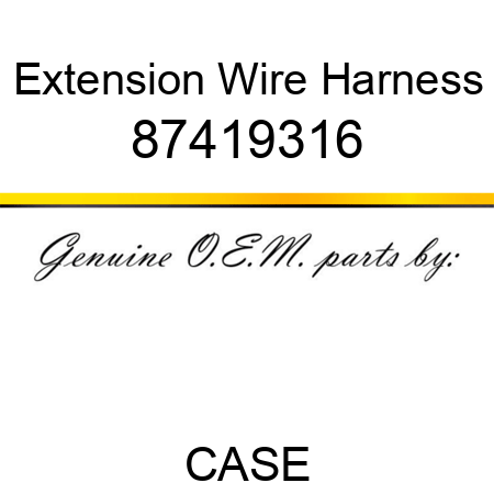 Extension Wire Harness 87419316