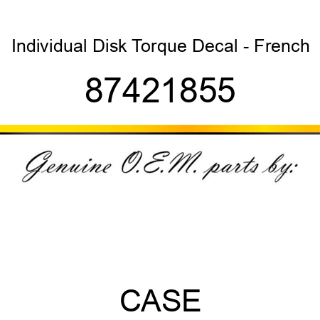 Individual Disk Torque Decal - French 87421855