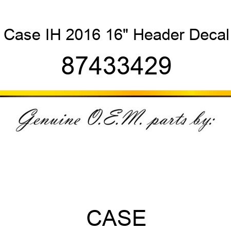 Case IH 2016 16" Header Decal 87433429