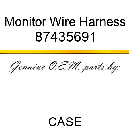 Monitor Wire Harness 87435691