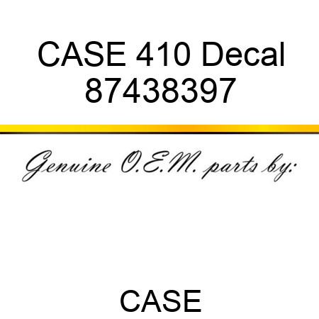 CASE 410 Decal 87438397